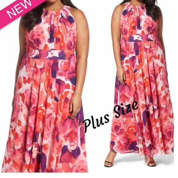 plus size flare maxi dress